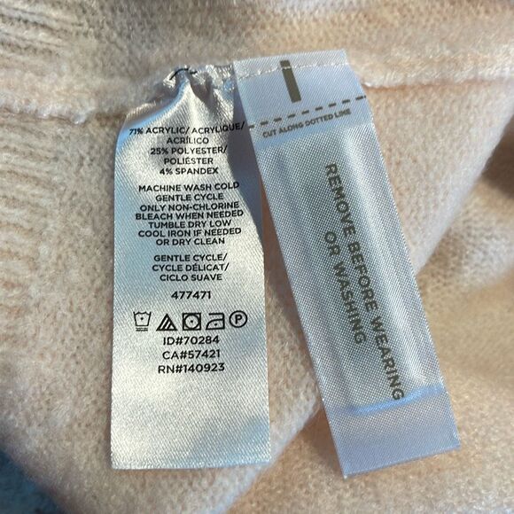 Loft Womens V-Back‎ knit Long Sleeve Knit Pullover Sweater Peach Small NWT - Picture 5 of 8